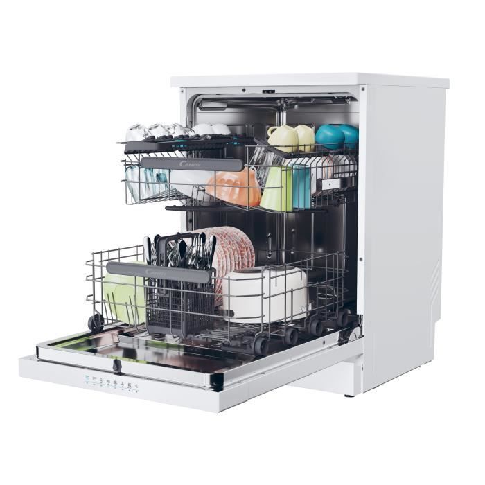 CANDY CF6C4F2W Rapido vrijstaande vaatwasser - 16 couverts - 44 dB - Maxi Tub - Aangesloten - Wit