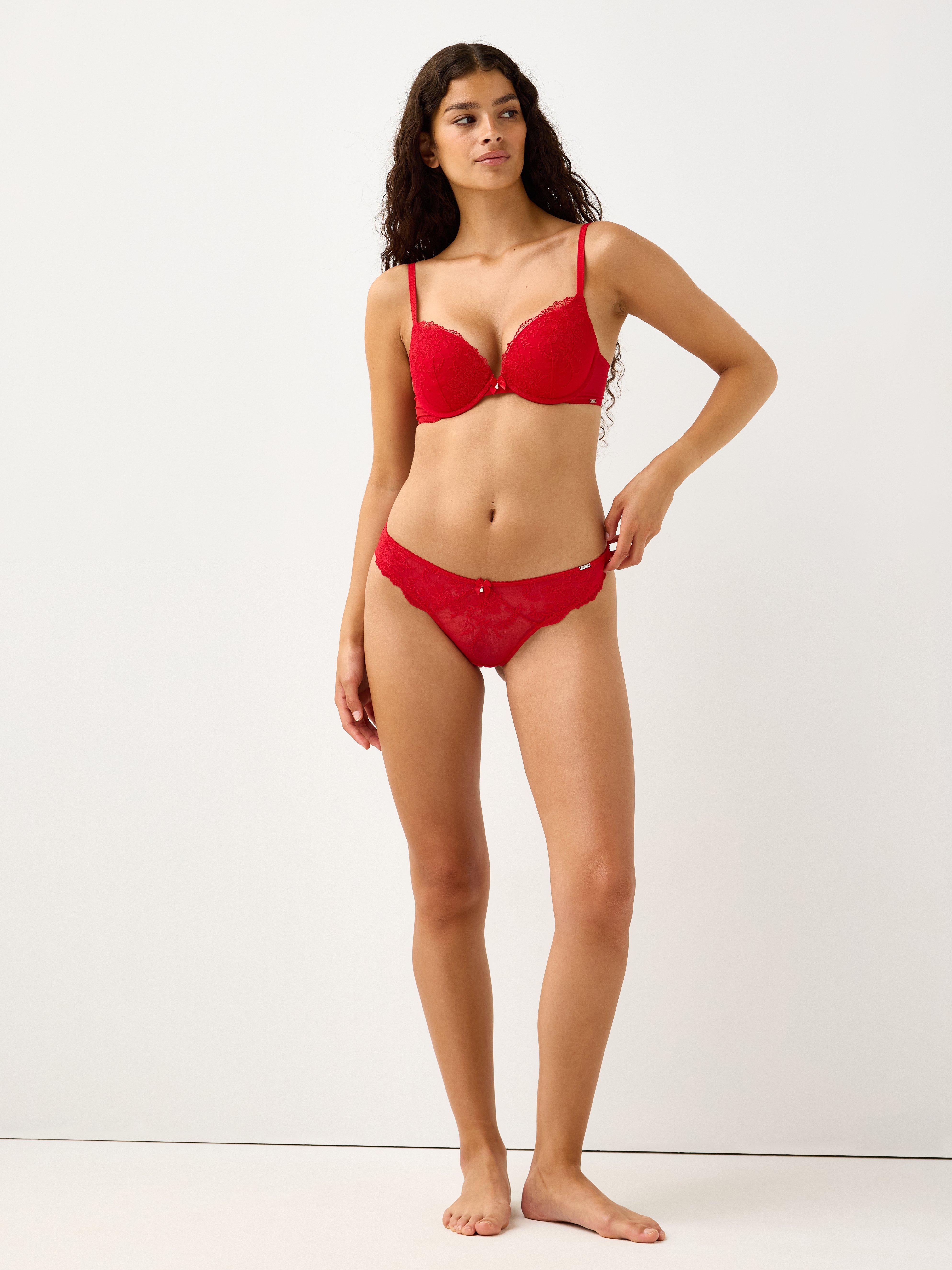 Malva push up-bh med spets Rojo