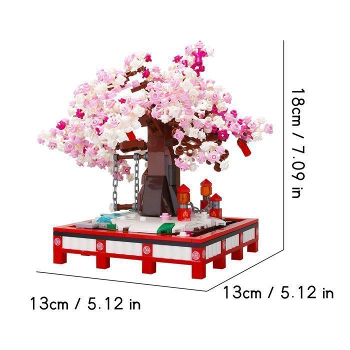 Bonsai Cherry Blossom - Garosa - Building Block Set - Decorative Model Kit in Blocks 648 Pieces