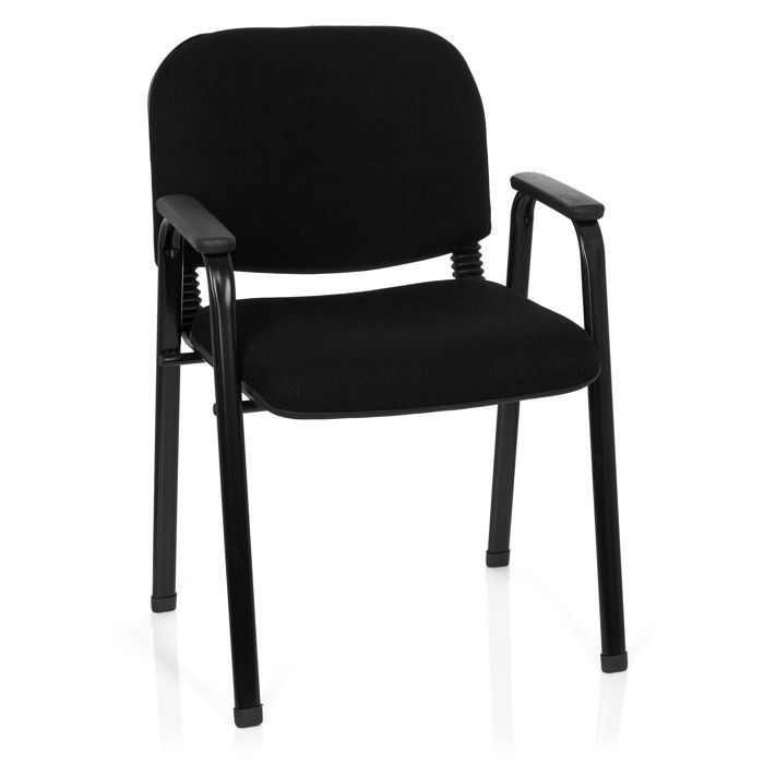 Stoel met vier poten - hjh OFFICE - XT 650 - Zwart - Stof
