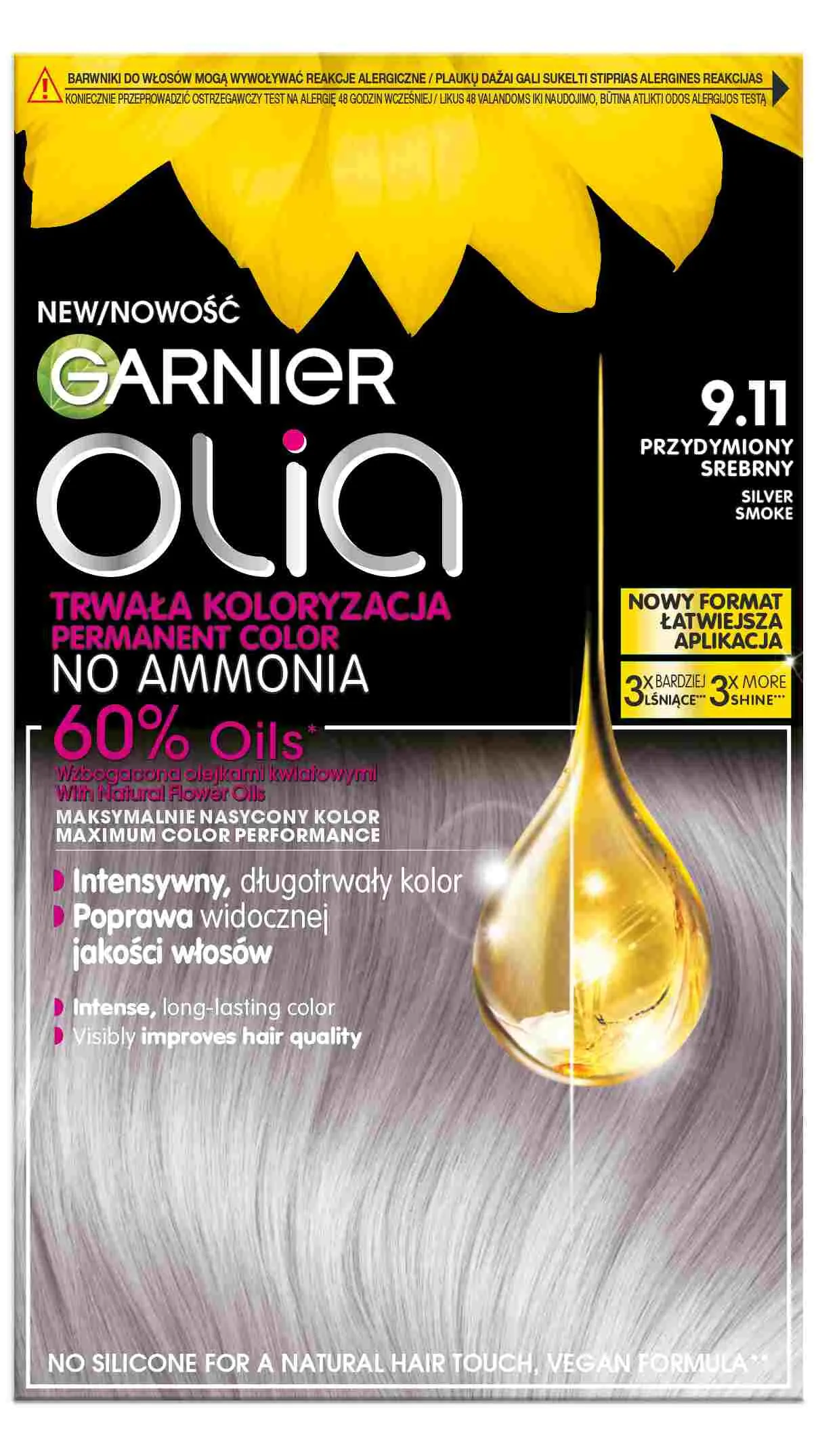 Garnier Olia Farba do włosów 9.11 Silver Smoke