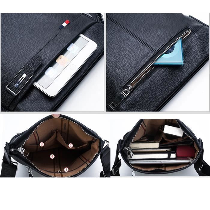 Men's Messenger Bag - Genuine Cowhide Leather - Shoulder Bag - Gifts for Men - Father's Day Gift
