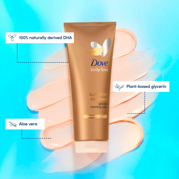 Dove Dermaspa Gradual Tan -voide keskisävyisestä tummaan 200 ml