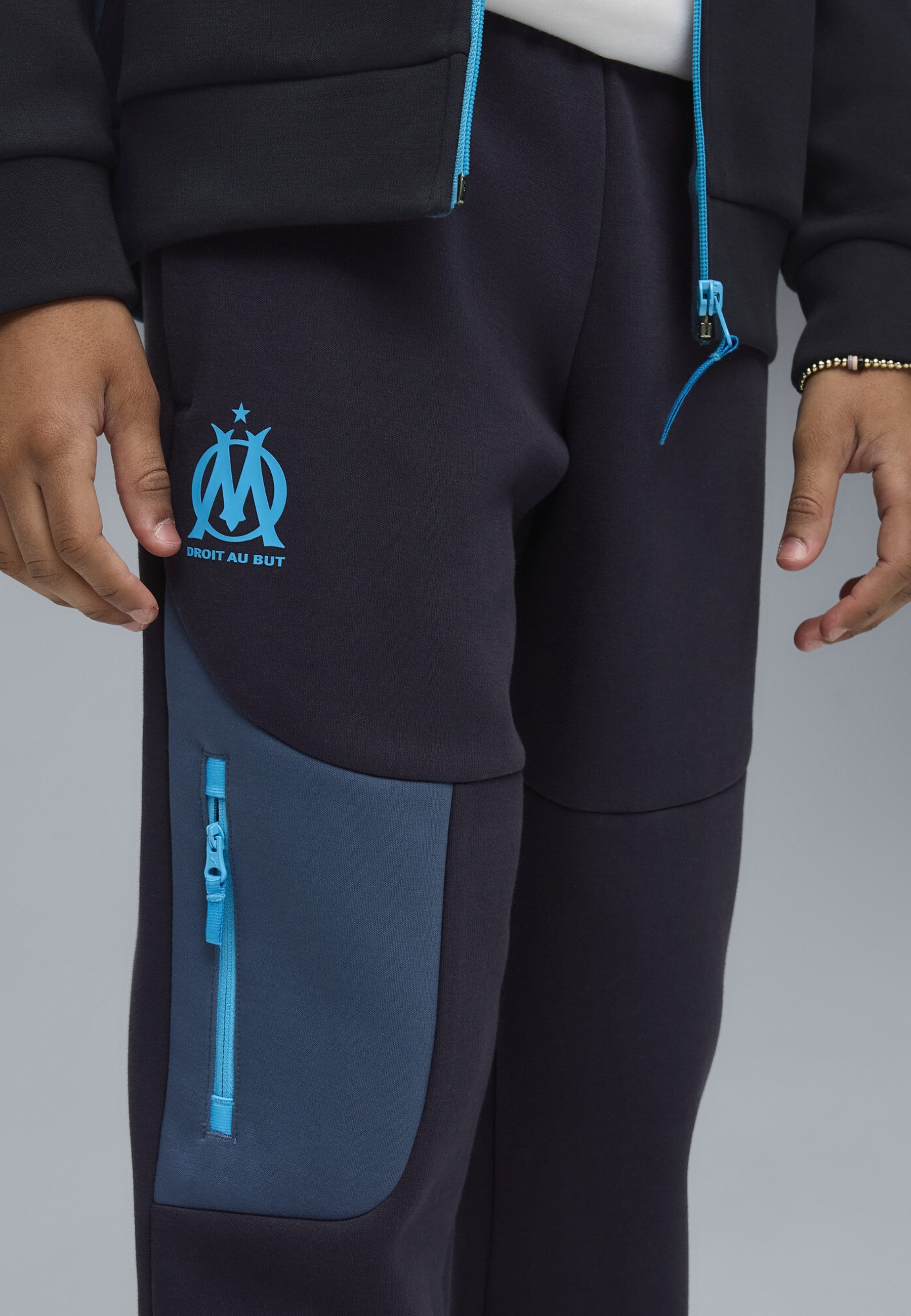 Puma OLYMPIQUE DE MARSEILLE - Spodnji del trenirke - nove mornarsko modre