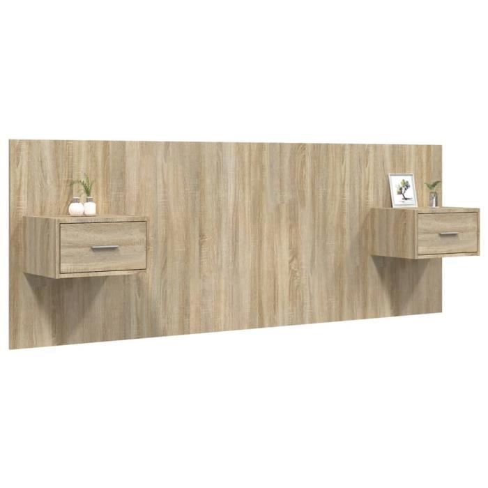 vidaXL Tête de lit avec armoires Chêne sonoma Bois d'ingénierie  3115678