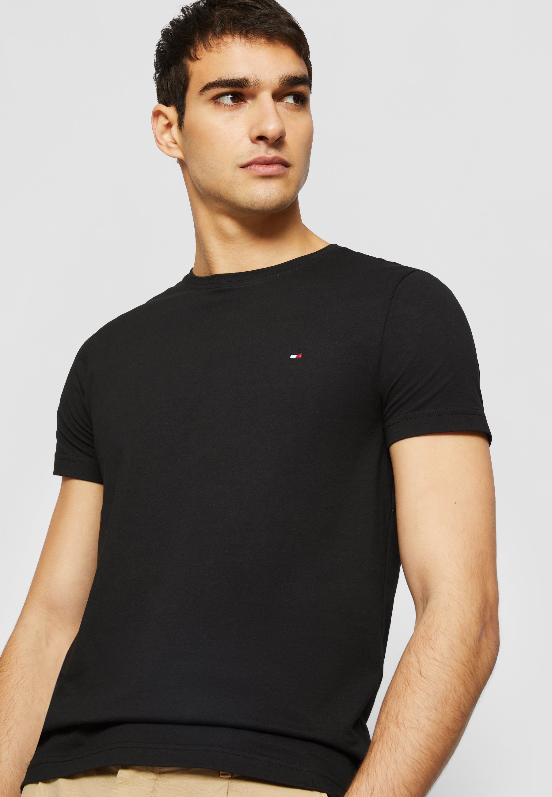 T-shirt Tommy Hilfiger CORE STRETCH SLIM NECK TEE - T-shirt basic - nera