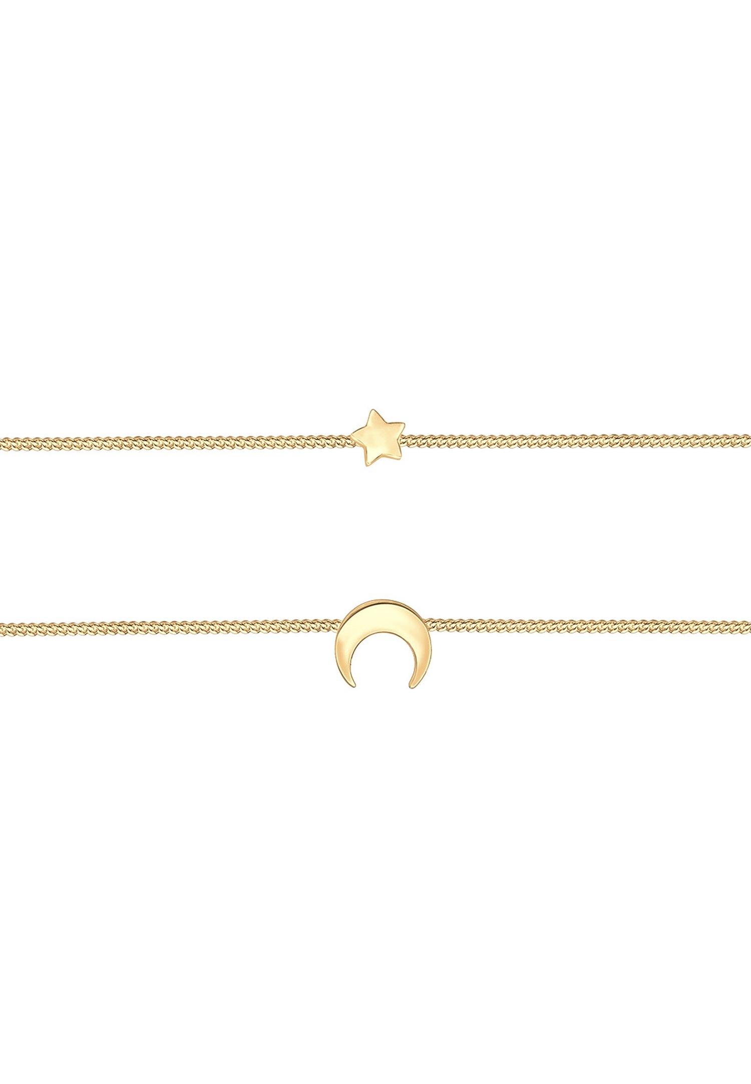 Elli Femmes Choker Couches Astro Demi-Lune Étoiles en Argent Sterling 925
