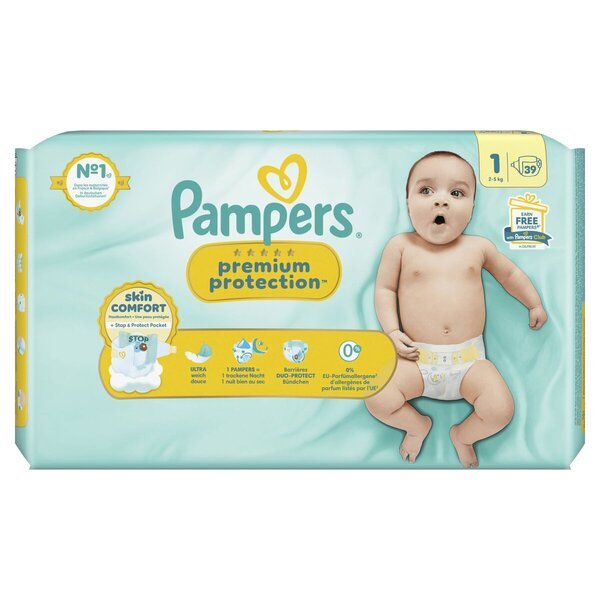 Pampers Premium Protection pelene veličine 1 (2-5 kg), 39 komada