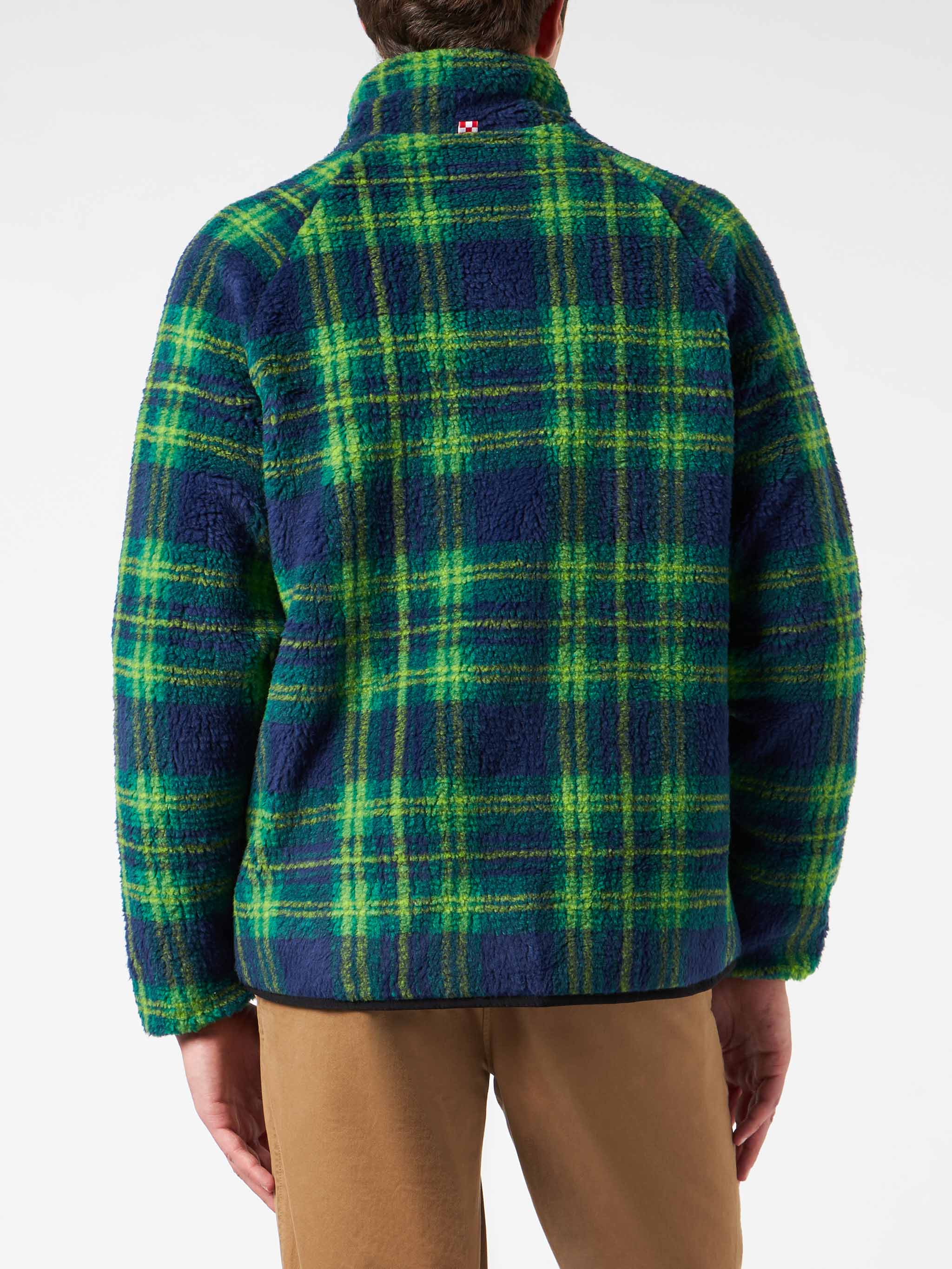 Sherpa-jas voor heren met tartanprint.