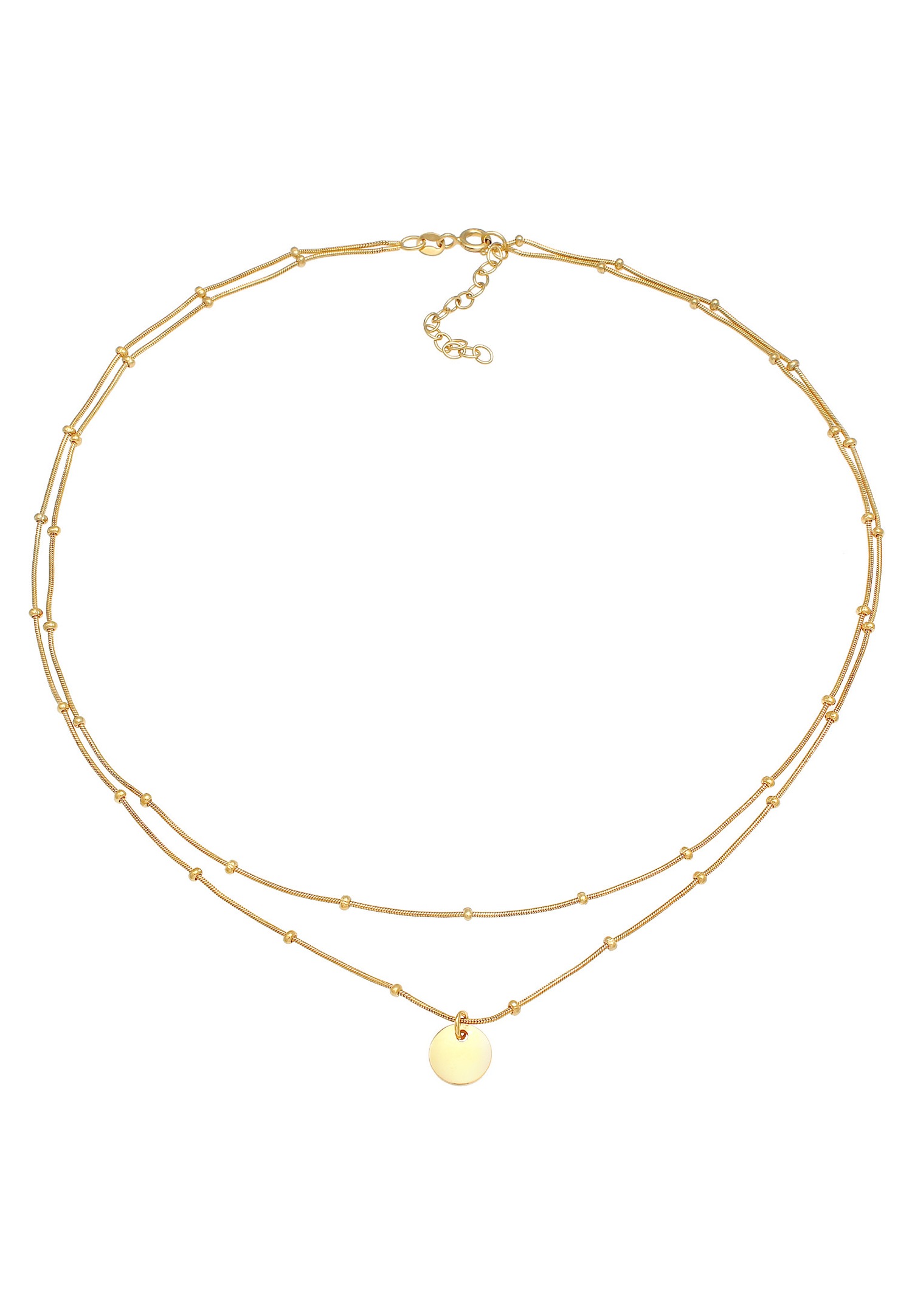 Elli Femmes Choker Boule Couches Plaquette Pendentif Basique en Argent Sterling 925