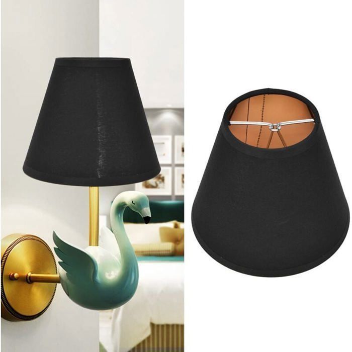 6 paralumi in miniatura neri a clip per lampadario e lampada da comodino, in tessuto, diametro 15 cm, design moderno, illuminazione rinnovata