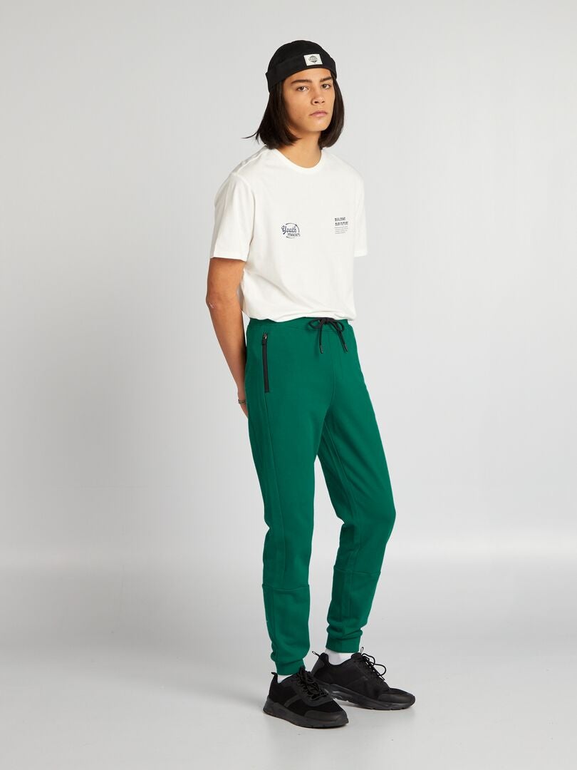 Joggingbroek met contrasterende details - GROEN