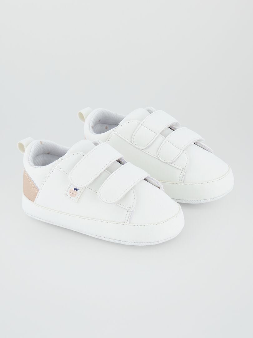Modieuze sneakers met klittenbandsluiting - WIT