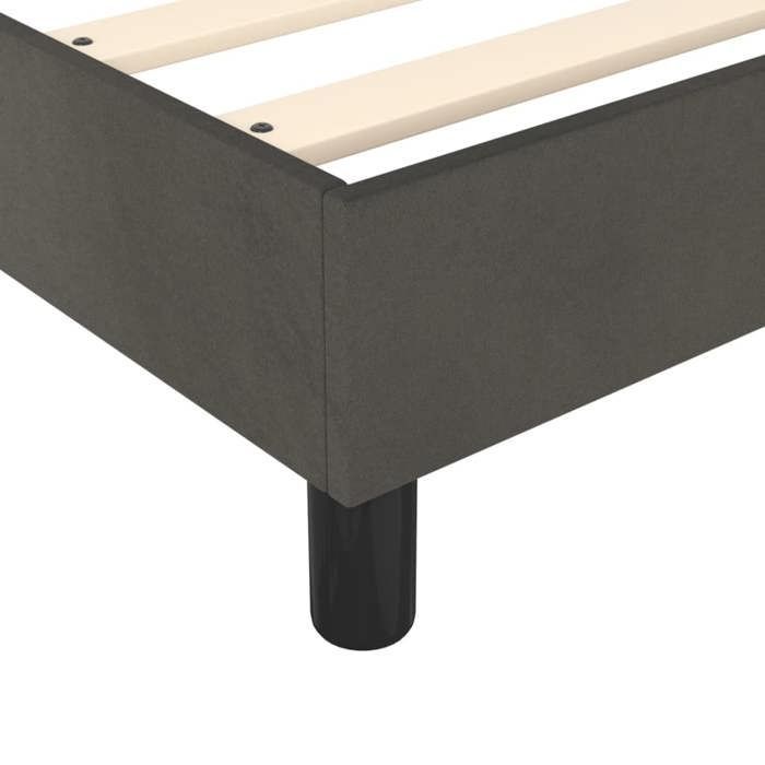 Muebles de cama - ZENCORE - Estructura de cama doble - Base de láminas - Terciopelo gris oscuro 140x190 cm 546259