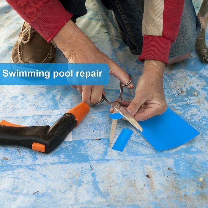 Swimming Pool Patch, Pool Repair Patch, Self-Adhesive Patch, Self-Adhesive PVC Patch for Swimming Pools, 125 x 85cm