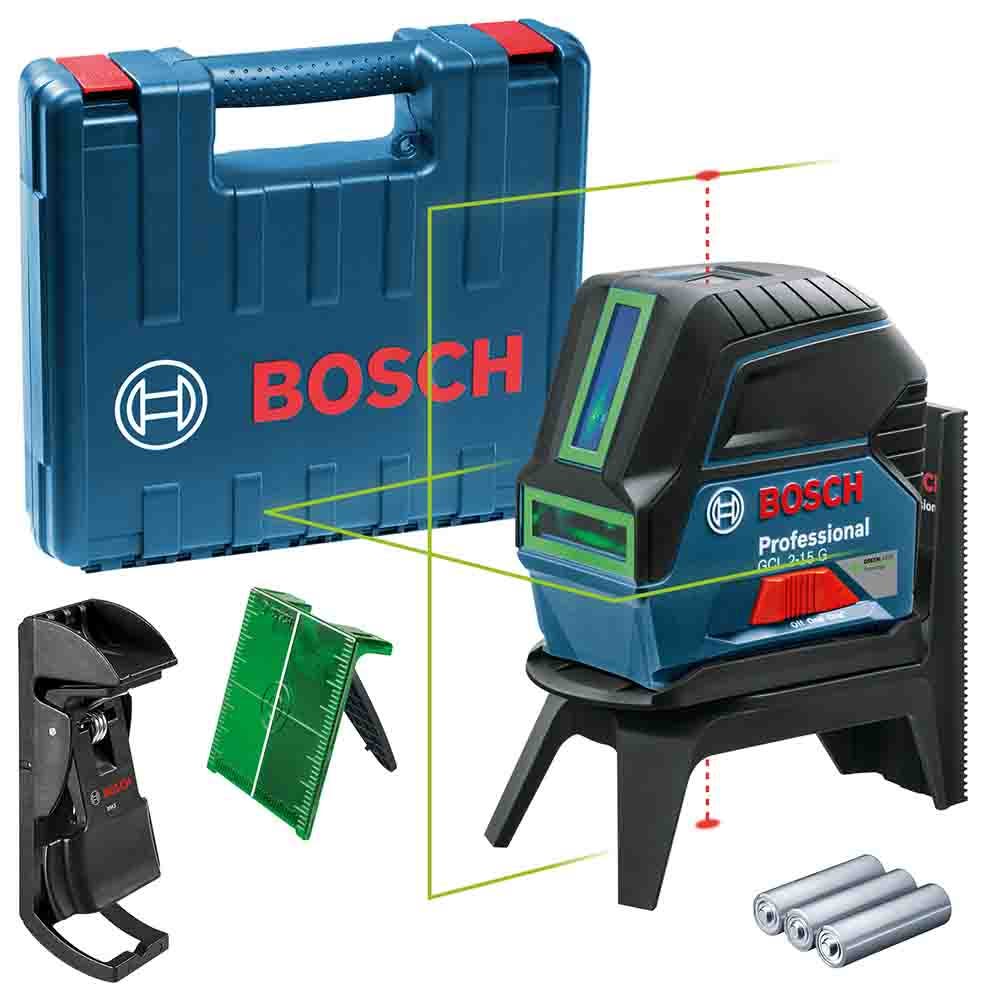BOSCH Kreuzlinienlaser mit Lot und grünem Strahl GCL2-15G 0601066J00