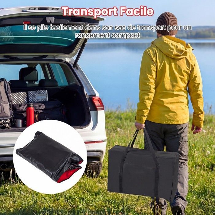 Kayak hinchable COSTWAY para 2 personas, 381x94x40cm - 2 remos de aluminio, 2 aletas desmontables, kit de reparación, bomba manual - 230kg - Rojo