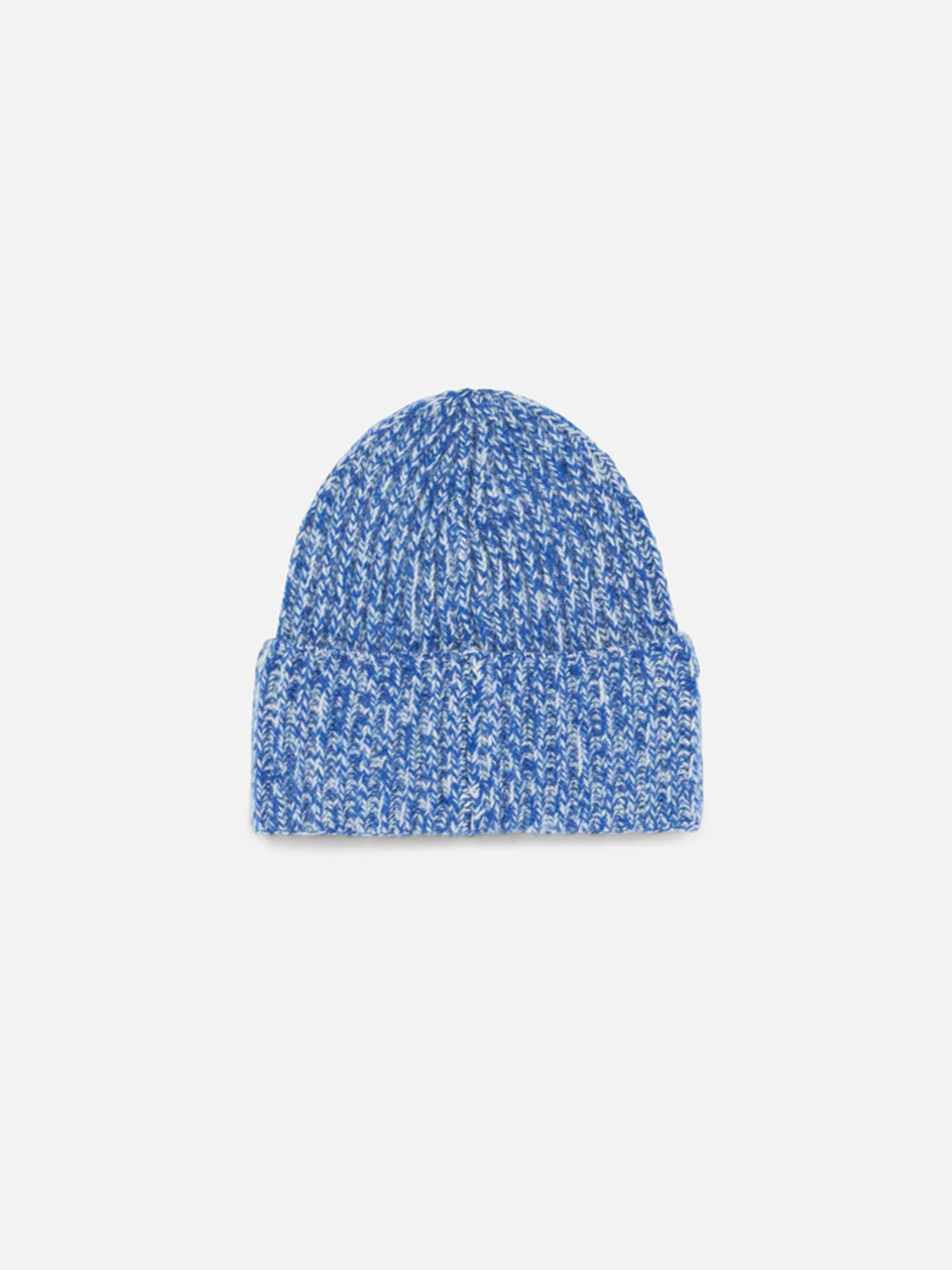 Berretto da bambino bianco e bluette mouliné con ricamo Saint Barth