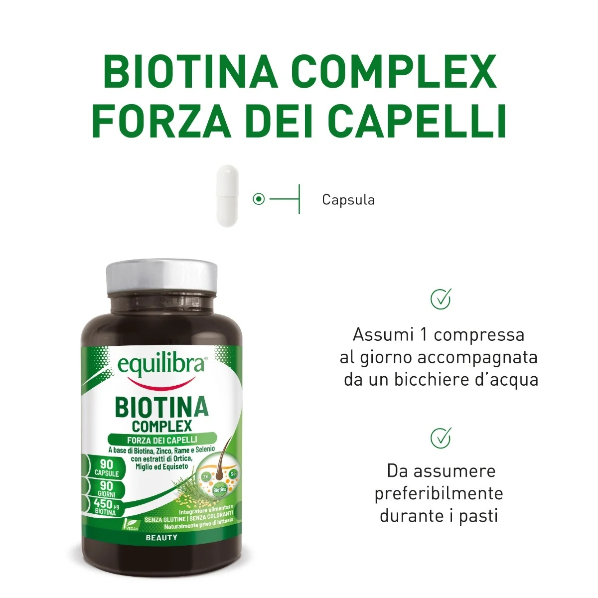 EQUILIBRA Equilibra Biotin Complex 90 comprimidos Unhas, pele e cabelo