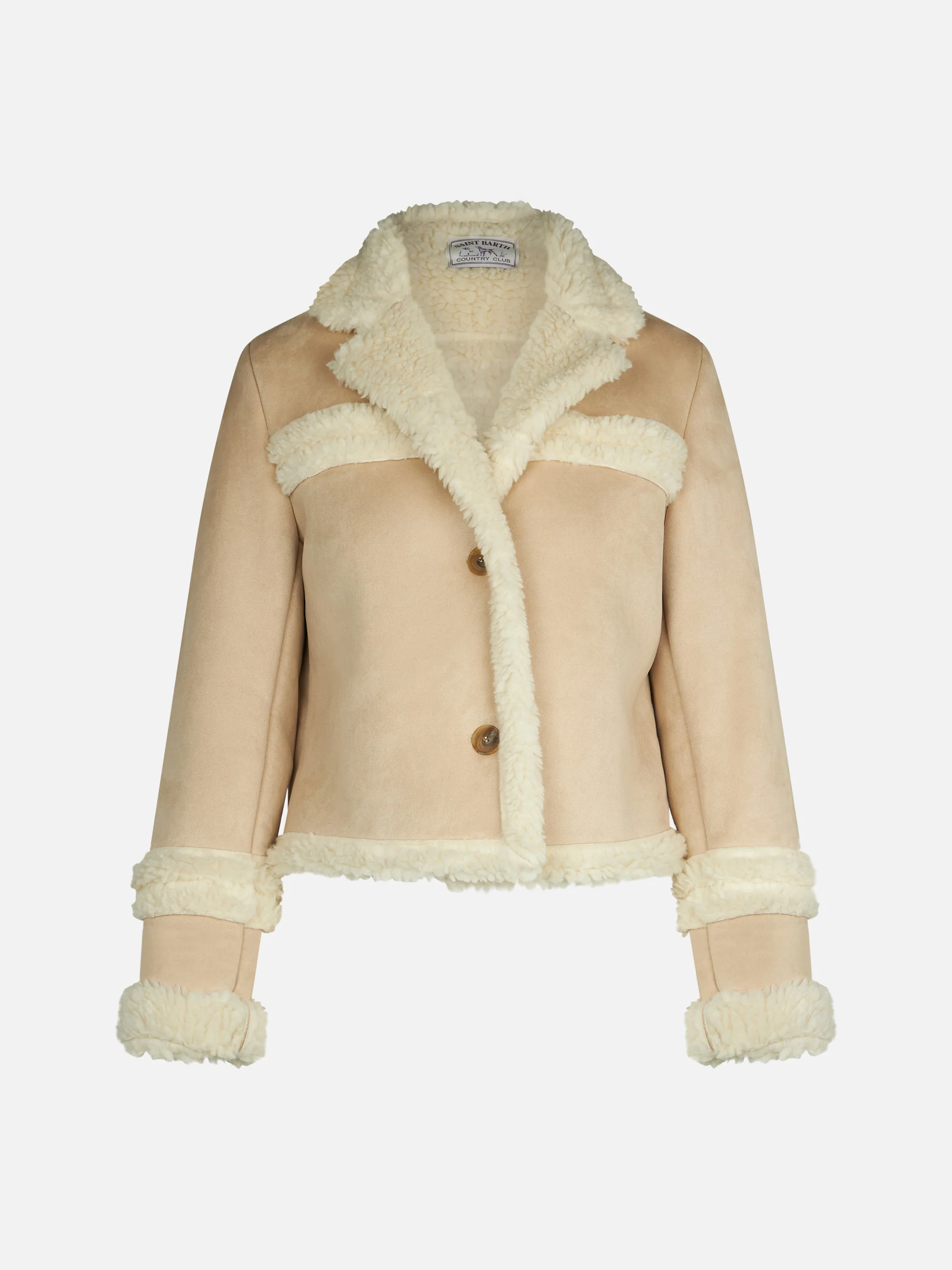 Dames korte shearlingjas
