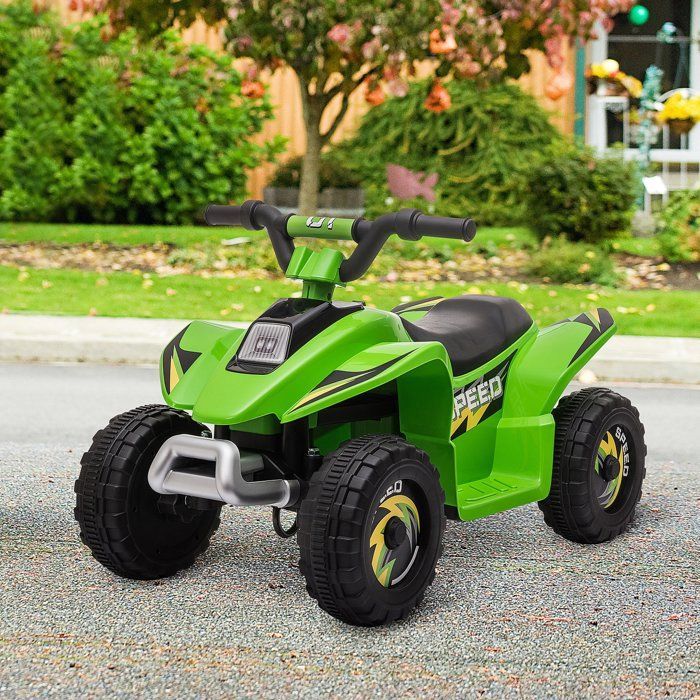 Electric quad bike for children - HOMCOM - 6V battery-powered vehicle with forward and reverse gears, suitable for ages 18-36 months - PP - 72x40x45.5cm - green