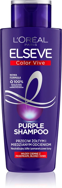 L'Oréal Paris Elseve Color-Vive geltoną spalvą neutralizuojantis šampūnas