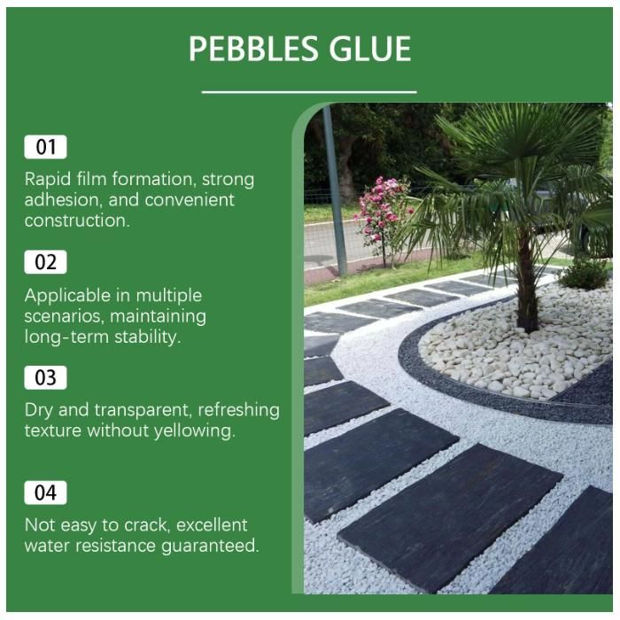 Juego de 2 aglutinantes de grava a base de resina para piedras, corteza y grava de base acuosa en bordes, patios y jardines - Adhesivo para mantillo