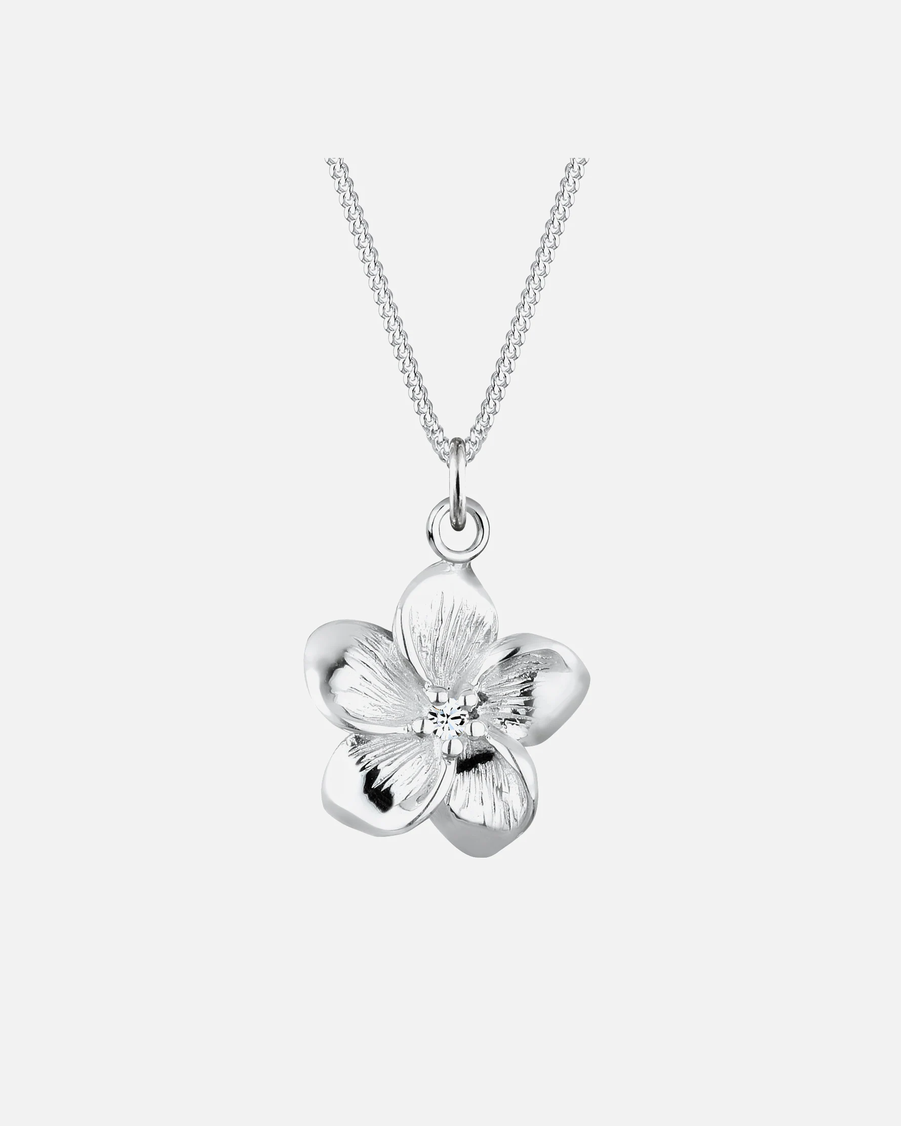 Elli Femme Pendentif de Fleur de Frangipanier Cristal Moderne en Argent Sterling 925