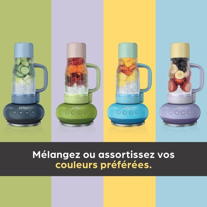 Liquidificador - NINJA - BlendBoss DB351EUCY - 1200 W - 3 programas - Copo de 760 ml com alça - Livre de BPA - Azul meia-noite