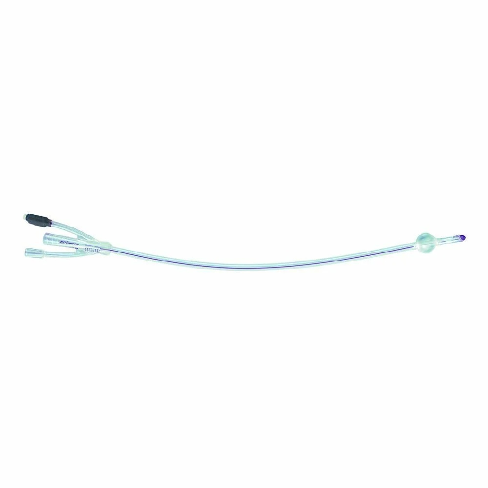 Siliconen Foley-katheter SAFETY 3-weg met ballon, transparant, 5-30 ml, Ch20, diameter 6,66 mm, lengte 40 cm
