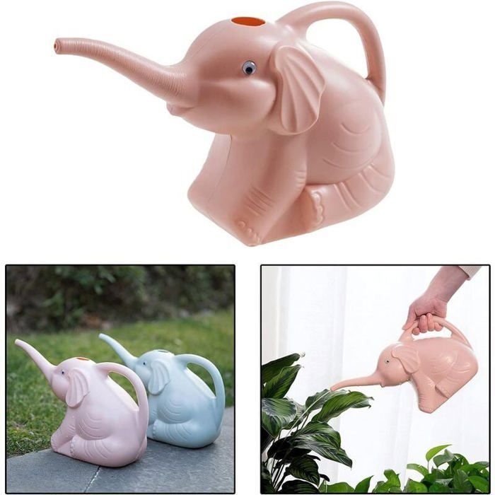 Aspersor de flores con forma de elefante, regadera para uso interior y exterior, hogar, jardín, riego de bonsáis, 2L - Rosa Odipie