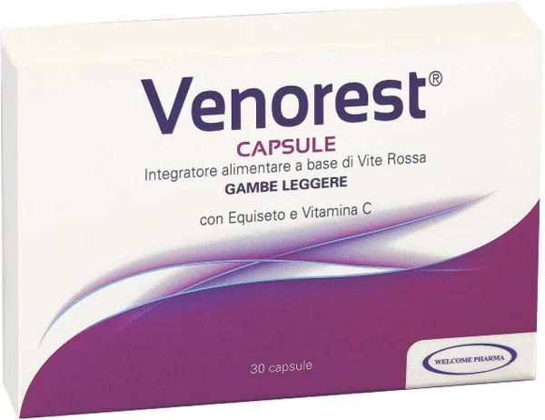 Venorest capsules, voedingssupplement met rode druif, 30 capsules