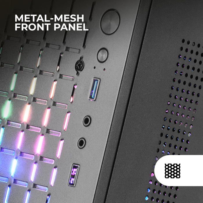 PC case - MARS GAMING - MC-CORE - Ultra-Compact - 2x 120mm RGB fans - Metal-Mesh design