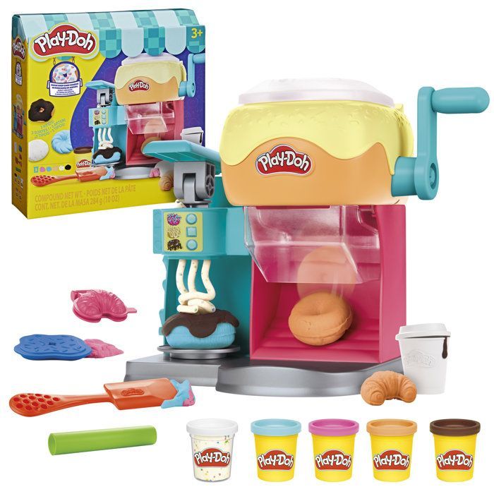 Play-Doh Donut Drop Shop, modeling clay set, pretend food toy, creative activities for children, ages 3 and up