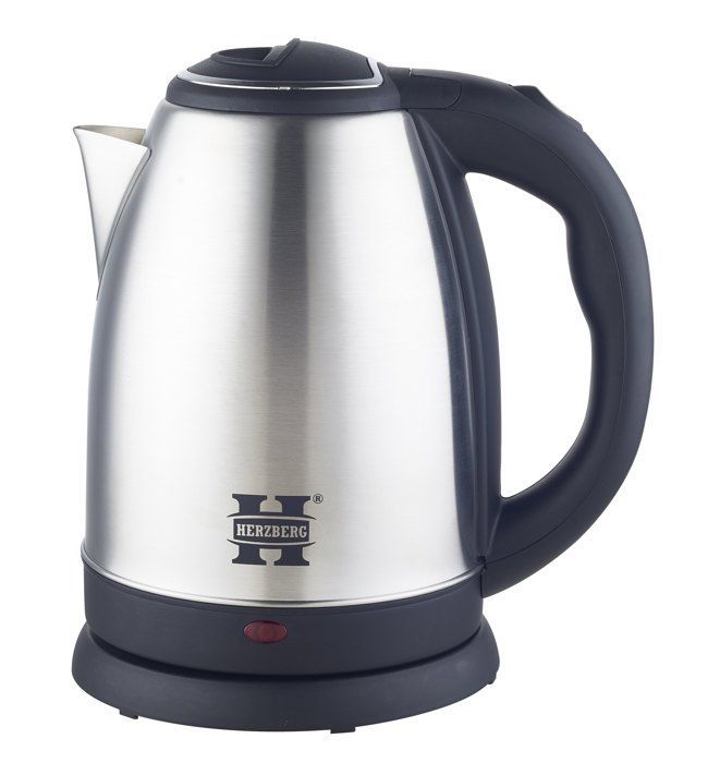 Elektrische waterkoker - Herzberg - HG5011-SIL - Geborsteld roestvrij staal - 1,8 liter - 1500 W draadloos