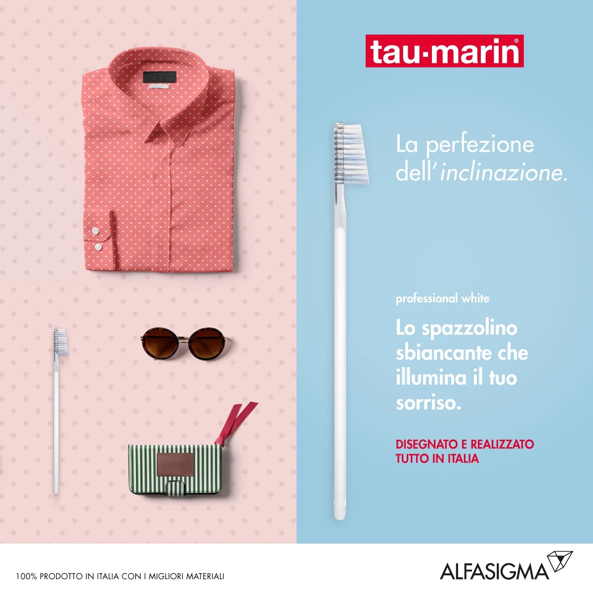 Cepillo de dientes antibacteriano blanco profesional Tau-marin de ALFASIGMA TAU MARIN