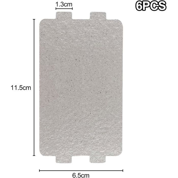 Plaque mica micro-ondes universelle 6,4x11,7 cm, set 6 pièces, remplacement couvercle guide ondes