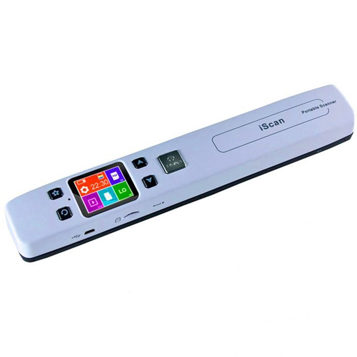 Scanner portátil A4 HD - Wi-Fi, 300/600/1050 DPI, sem bordas para livros, rolo estabilizador duplo, tela LCD colorida, branco