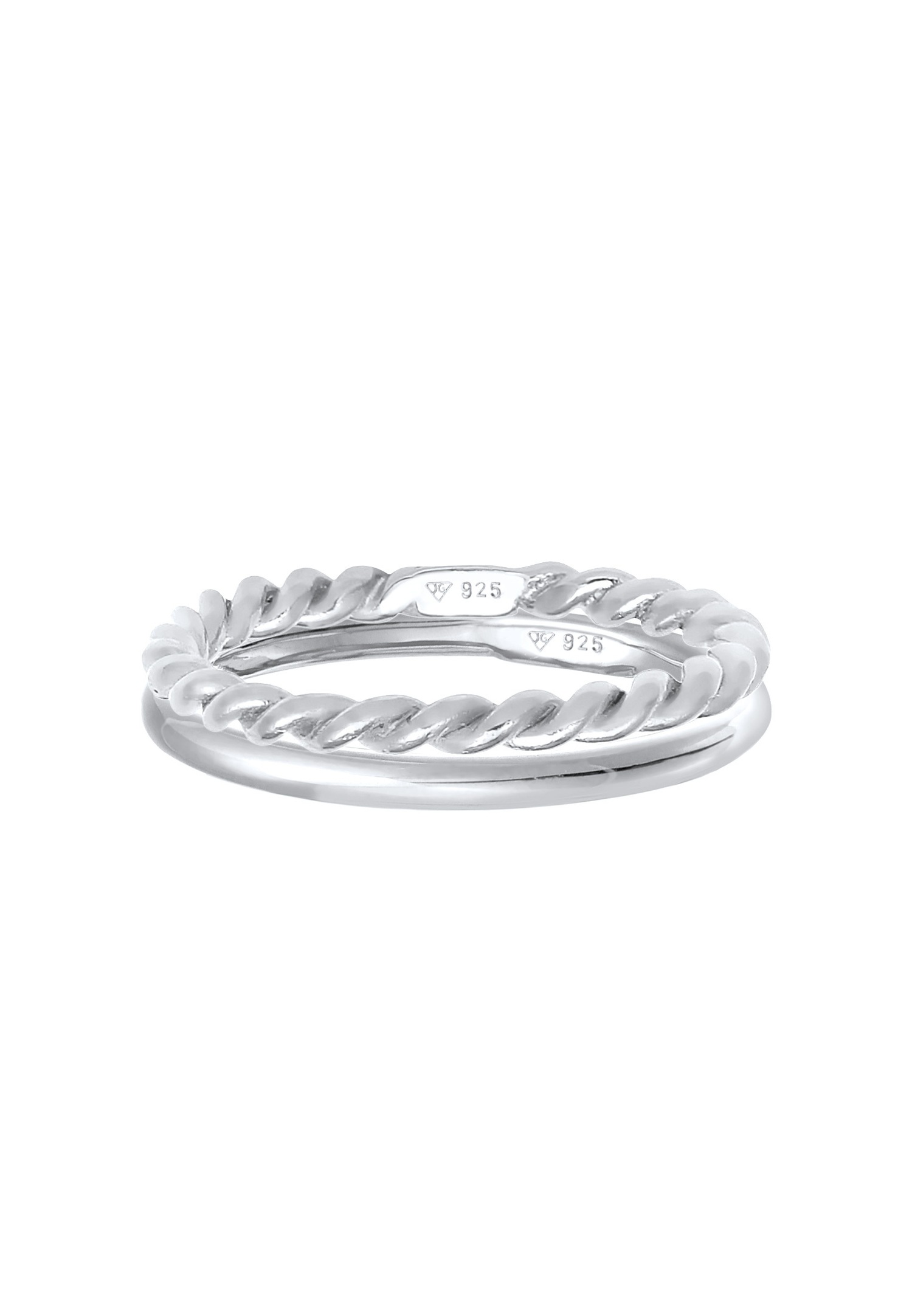 Elli Femmes Twisted Basic Set de 2 en argent sterling 925