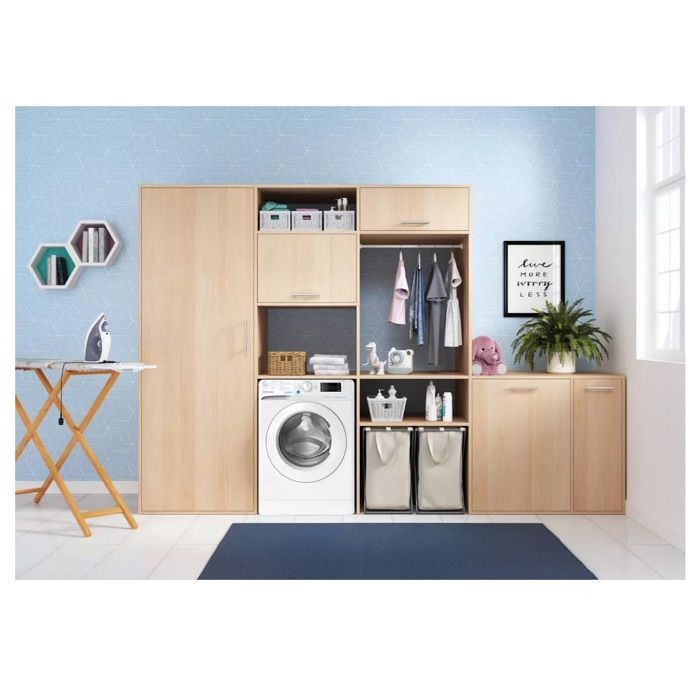 Front washing machine - INDESIT - BWE8127XWVFR - 8 kg - 1200 rpm - Push&Go Steam