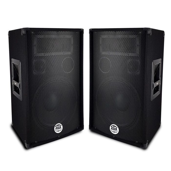 Coppia di diffusori PA trapezoidali bass reflex a 3 vie da 10