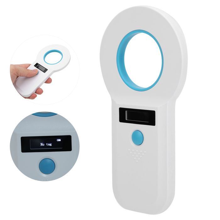 Lettore di targhette per animali domestici, scanner di microchip per animali domestici, RFID, 34,2 kHz/125 kHz, ricaricabile, supporto per EMID/FD