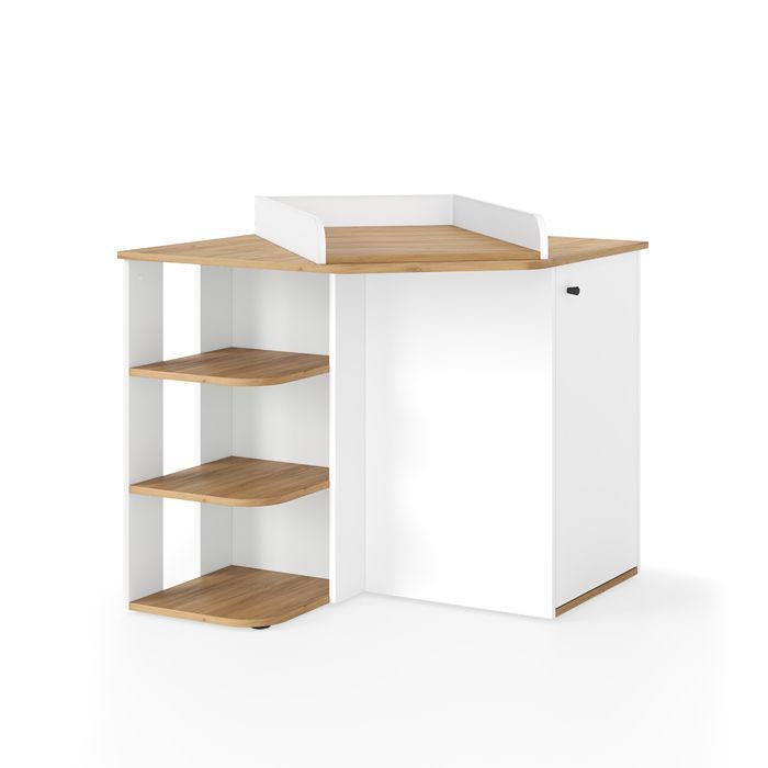 Commode à langer Kristian 85x77.3cm avec table à langer Chêne blanc/force de l'or Chêne de force doré Vicco 57889
