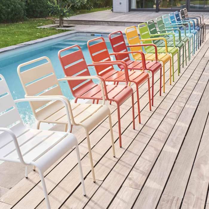 Palavas yellow metal garden armchair, Oviala