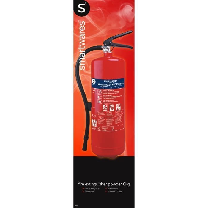 Extincteur à poudre - Smartwares - BB6 - 6 kg - Acier - Classe ABC