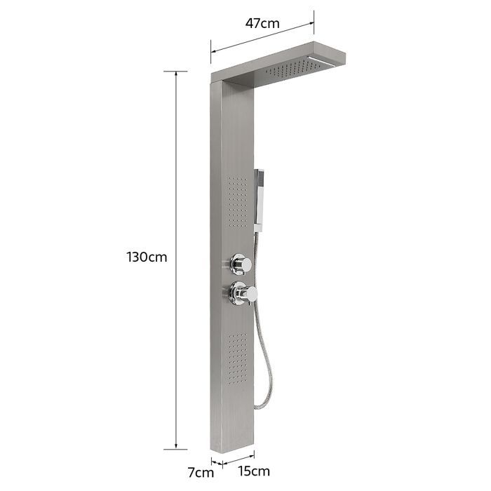 MIPAN. Panel de ducha de acero inoxidable - Columna de ducha mural - 15 * 47 * 130 cm - Estilo 2