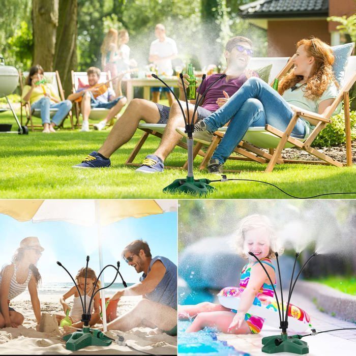 Ventiladores nebulizadores independientes para patios exteriores, sistema de refrigeración por nebulización portátil mejorado (8 m)