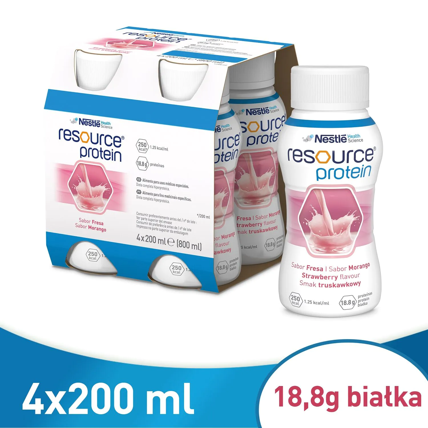 Resource Protein, Doustny preparat odżywczy, Smak truskawkowy