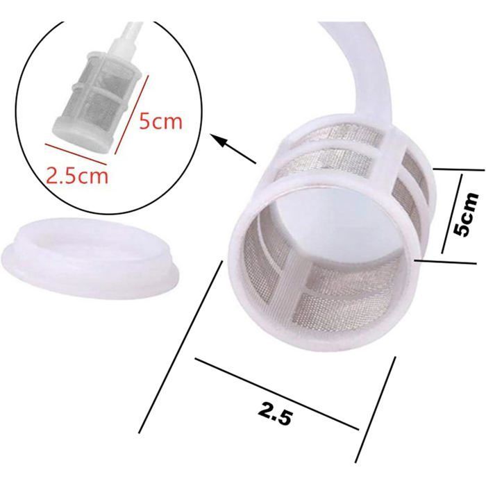 Lot de 2 tubes de filtre pour siphon de brassage manuel pour fabrication de vin, outil de brassage, taille environ 2 m