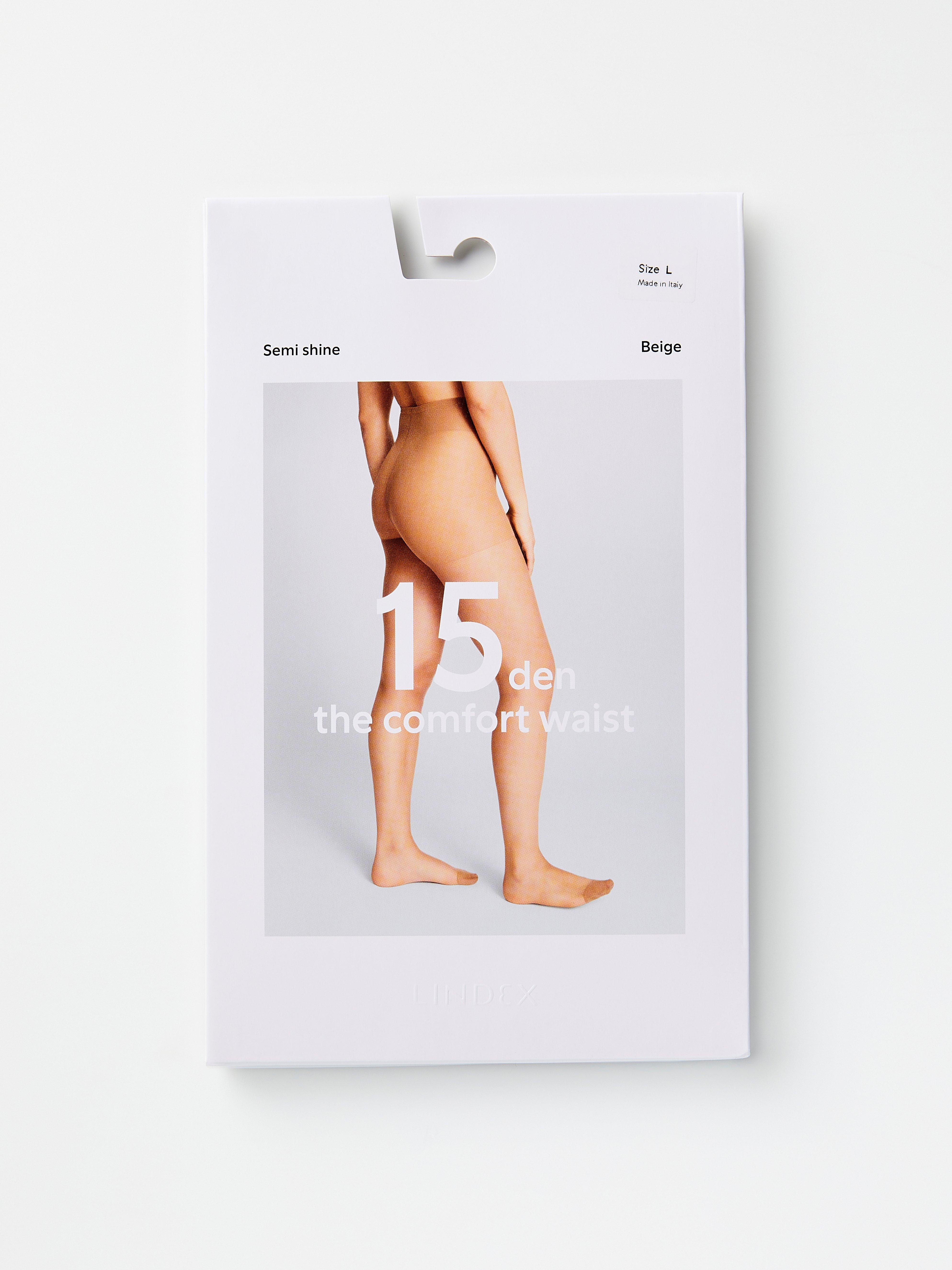Pololesklé punčocháče Comfort waist, 15 denier, béžové